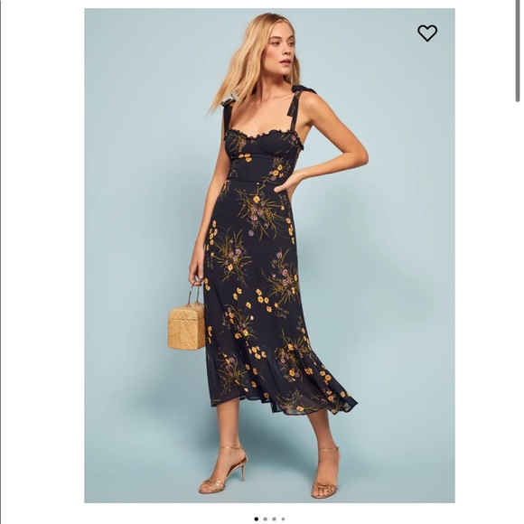 Reformation Dresses & Skirts - Reformation nikita dress Mademoiselle navy floral midi printed